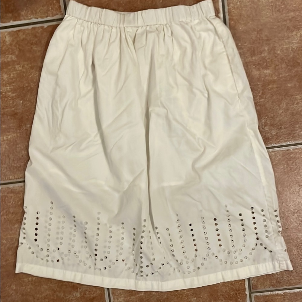 GAP White Maxi Skirt with Eyelet Detail